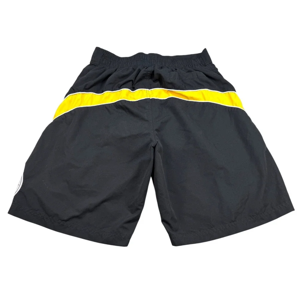 Vtg NFL Team Apparel Swim Trunks Mens XL Black Pittsburgh Steelers Board Shorts